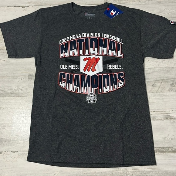 Ole Miss 2022 National Championship Baseball Tee Size Small NWT - Picture 1 of 7